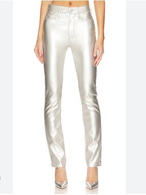 UEC Mother The Dazzler Skimp high waisted faux leather pants Silver size 27
